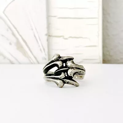 Sterling Silver 925 Claw Fleur De Lis Medieval Biker Wedding Mens Band Ring Sz 9 • $59.50