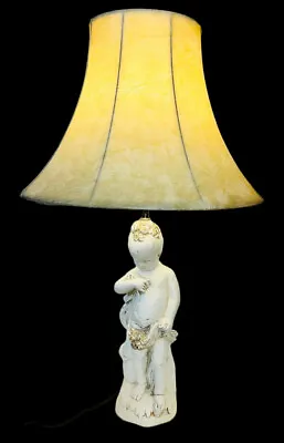 Vintage Mid Century Modern Plaster Cherub Lamp Hollywood Regency 30  • $50