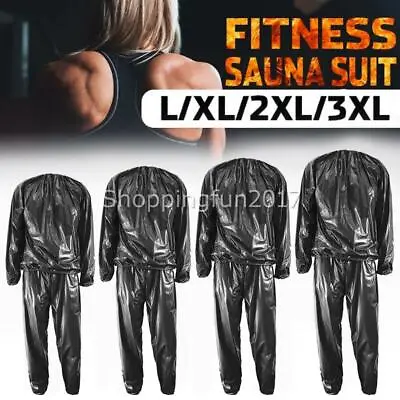 $18.88 • Buy Fitness Sweat Sauna Suit Exercise Gym Clothes Training Weight Loss Anti-Rip