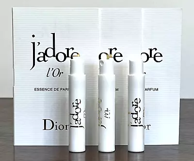 3x J'ADORE L'Or ESSENCE DE PARFUM By DIOR 0.03oz / 1ml Ea Spray Samples NEW • $15.95