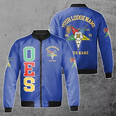 Custom Name Order Of The Eastern Star Past Matron OES 3D Bomber Jacket S-5XL • $45.59