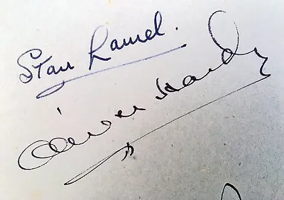 *RARE Original Laurel And Hardy  Hand Signed Autographs Signatures Comedians • £305