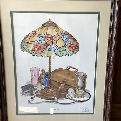 C. Don Ensor  House Call  1976 Vintage Signed Print Triple Matted In Wood Frame • $70