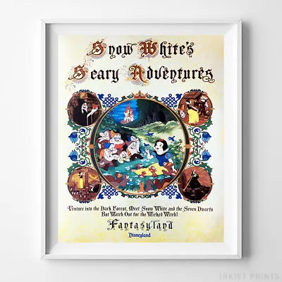 Disneyland Print Snow White's Scary Adventure Disney Art Wall Art Decor UNFRAMED • $16.95