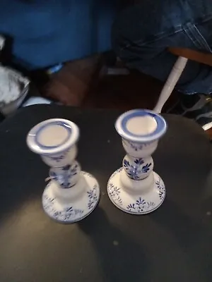 Vintage Delft Porcelain Candle Sticks  • $8.05