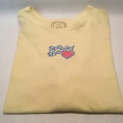 Life Is Good Hiking Spread The Love XL Womens Vintage T-Shirt Size Yellow • £11.81
