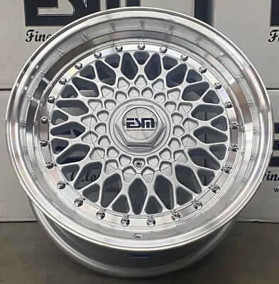 $950 • Buy 16x8 +20 SLVR 4x100 5x100 ESM MESH Wheels Rims BMW E30 84-91 3 Series E21 2002