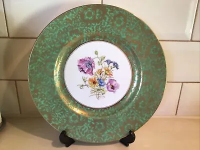 £35 • Buy MINTON BROCADE GREEN - CABINET PLATE - HAND PAINTED CENTRE PANEL - Signed - 10”