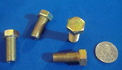 Lot Of Four Grade 8 Hex Head Cap Screw 7/16 - 20 X 1  Yellow Zinc Hardened Bolt • $7.89