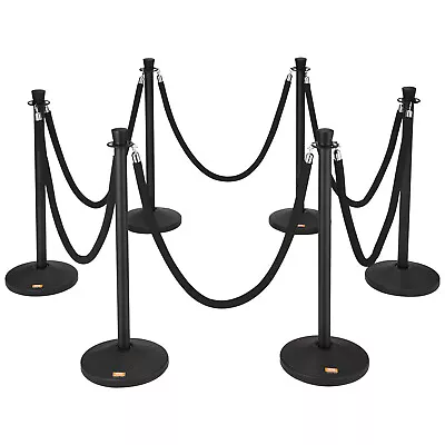 VEVOR Crowd Control Stanchion Posts 6-Pack & 6PCS 5FT Velvet Ropes Fillable Base • $99.99