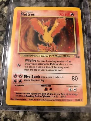 Pokémon TCG Moltres Fossil 12/62 Holo Unlimited Holo Rare Ex-Nm Check Pics • $25