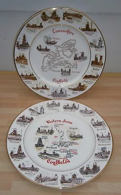 X2 NCB Commissioned PLATES Depicting COAL MINES  Agecroft HAPTON VALLEY Lea Hall • £11.95