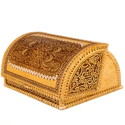 Birch Bark Bread Box Made Russia Natural Eco Hand Carved Anti Mold Large • $84.95