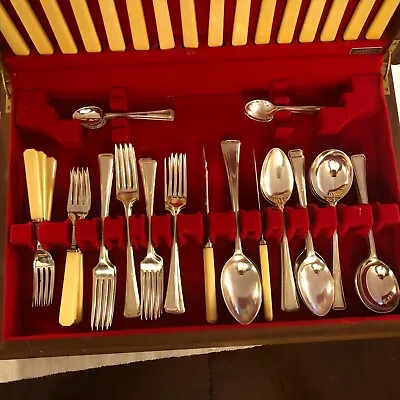 Vintage James Ryals Silver Plated Cutlery Fulwood Pattern A1 EPNS. 57 Pieces • £50