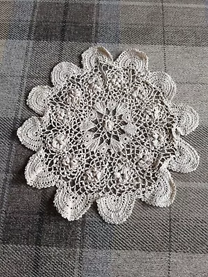 Vintage Beige Cotton Crochet Doily • £1