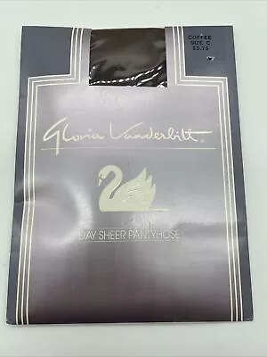 Vintage Gloria Vanderbilt Day Sheer Pantyhose Size C Coffee 100% Nylon • $8.49