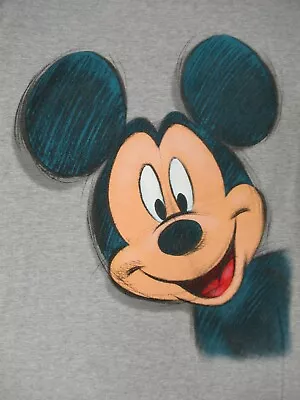 Disney - Mickey Mouse Staring Through Shirt 2-sided Small - Gray T-shirt- B1898 • $2.99