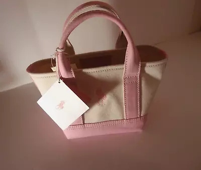 Polo Ralph Lauren Pink Peony Mini Canvas Open Tote/ Bag/Breast Cancer Awareness • $29.99