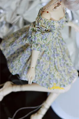Purple Floral Short Dress Clothes Outfit For 1/6yosd 1/4MSD 1/3SD BJD Doll LUTS • $26.33