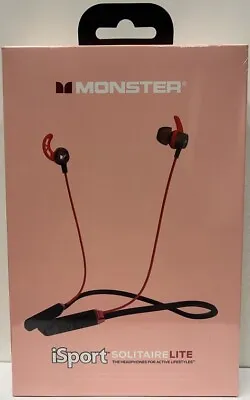 Monster ISport Solitaire Lite Wireless Headphones - Black & Red • $16.99