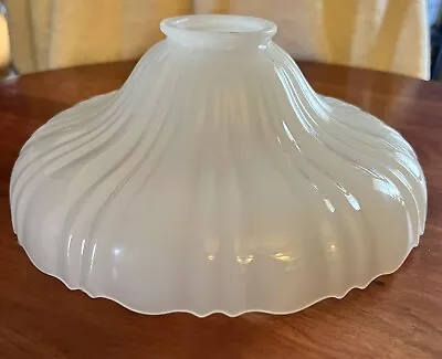 Vtg Antique Iridescent Milk Glass Light Lamp Shade Globe Ribbed • $24.99