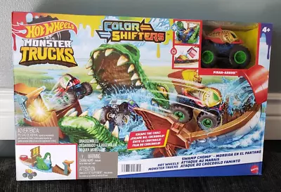 Hot Wheels Monster Trucks Color Shifter Swamp Chomp Play Set NEW • $5