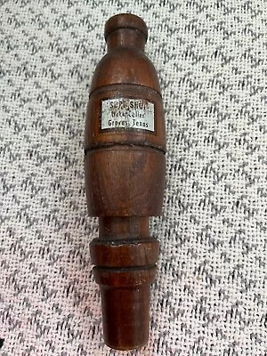 Vintage SURE SHOT Game Calls Grove TX - Wood  5-1/2” Long Labeled  DUCK CALLER  • $26.99