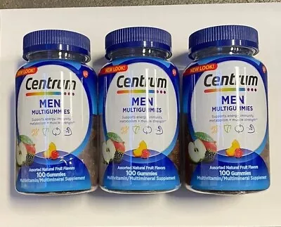 Centrum Gummy Multivitamin For Men Fruit (3 Pk) Of 100 Count Each Exp 5/23 • $8.99