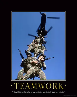 USA Military Motivational Poster Art Marines Army Rangers Seals Soldier Teamwork • $9.95