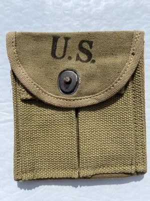 $15 • Buy US Army USMC Marine WW2 M-1 CARBINE KHAKI BUTT STOCK AMMO POUCH EXC '43 Vtg RARE