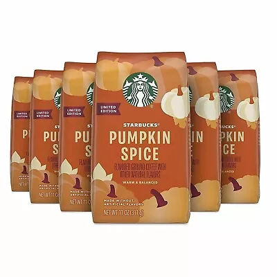 $34.99 • Buy Starbucks Pumpkin Spice Ground Coffee ~ Light Roast ~ 6 Bags (11 Oz) FREE SHIPP