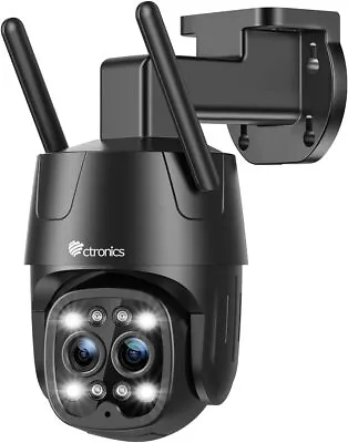 Ctronics 2.5K 4MP Dual-Lens Security Camera Outdoor 2.4/5GHz WiFi PTZ Camera GF • $36.51