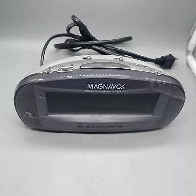 Magnavox MCR140 Dual Alarm Clock Radio AM/FM MCR140/17 Big Display Tested Works • $12.99