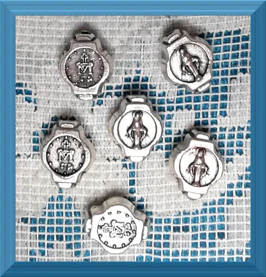 £4.17 • Buy Miraculous Medal Devotional ROSARY MAKING Parts OUR FATHER BEADS 6pcs ITALY NEW!