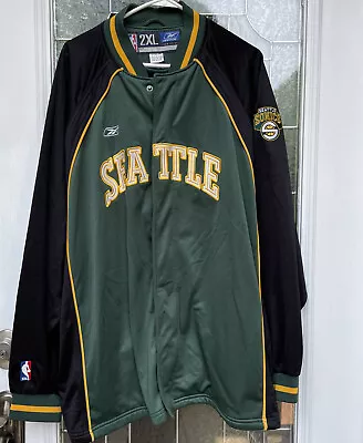 Vintage Reebok X Seattle SuperSonics Authentic Team Track Jacket 90s 2XL Rare • $210