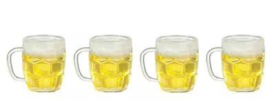 Dollhouse Miniature Set Of 4 Filled Fancy Beer Mugs -- 1:12 Scale • $11