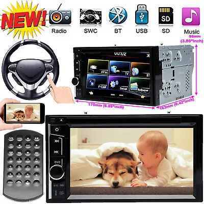 2 Din 6.2 Car Stereo CD DVD Player Radio Touch Screen In-dash Bluetooth For Jeep • $82.30