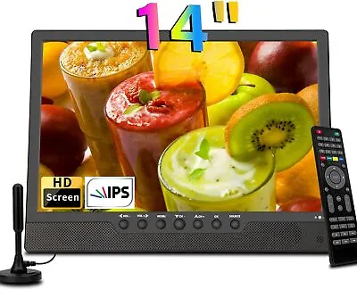 Portable LCD TV 14inch Freeview - HDMI USB Battery • £142.95