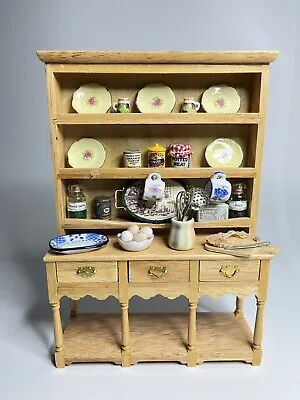 £15 • Buy Vintage Wooden Dolls House Kitchen Dresser Unit With Fixed Items 17cm X 12cm