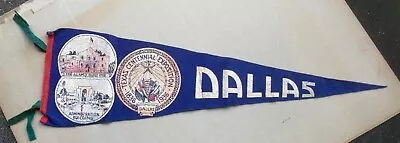 Vintage 1936 Dallas Texas Centennial Exposition 26” Souvenir Felt Pennant • $19.95