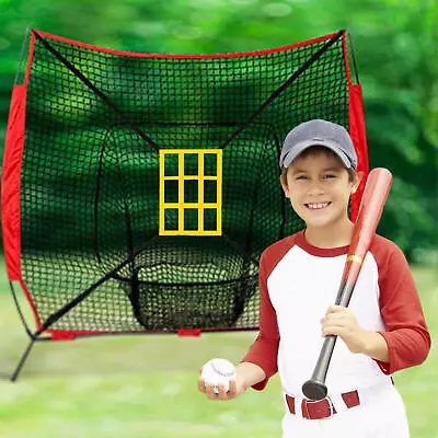 Baseball Practice Backstop Net Portable Hitting Pitching Batting Training Net • $19.11