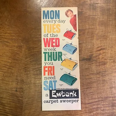 VINTAGE 1950's 'EWBANK CARPET SWEEPER' MAGAZINE ADVERTISEMENT MID CENTURY • $35