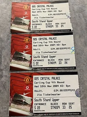 £0.99 • Buy Manchester United Crystal Palace Used Ticket Stubs X 3 2004