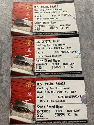£0.99 • Buy Manchester United Crystal Palace Used Ticket Stubs X 3 2004
