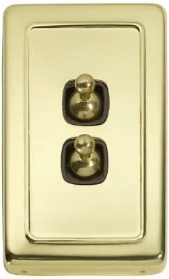 72 X 115 M Brass/brown Double Toggle Light Switch2 Gangart Decoheritage.5903 • $61.45
