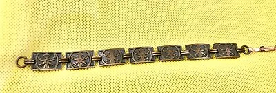 Antique Vintage Copper Native American Stamped Link Bracelet • $14