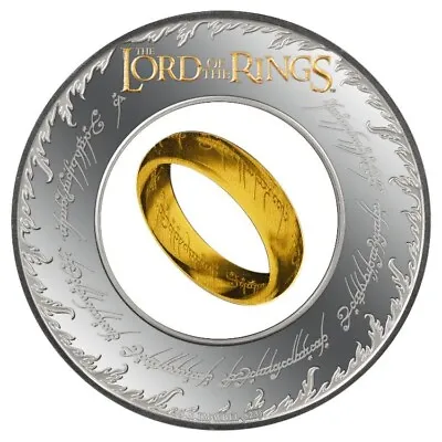 2024 LORD Of The RINGS - The ONE RING 2oz 999 Fine Silver Proof - Gold Coin OMP. • £180