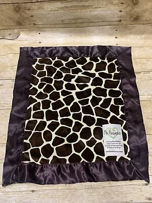 My Blankee Giraffe Minky Baby Lovey Security Blanket 14  X 17  Butter/Brown USA • $21.95