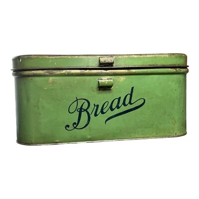 $65.99 • Buy Vintage Empeco Green Metal Tin Vented Bread Box Hinged Lid Farmhouse USA 1940s