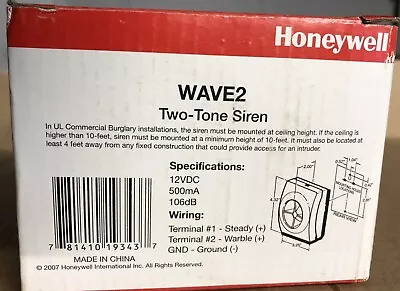Honywell Wave2 Two Tone Siren • $14